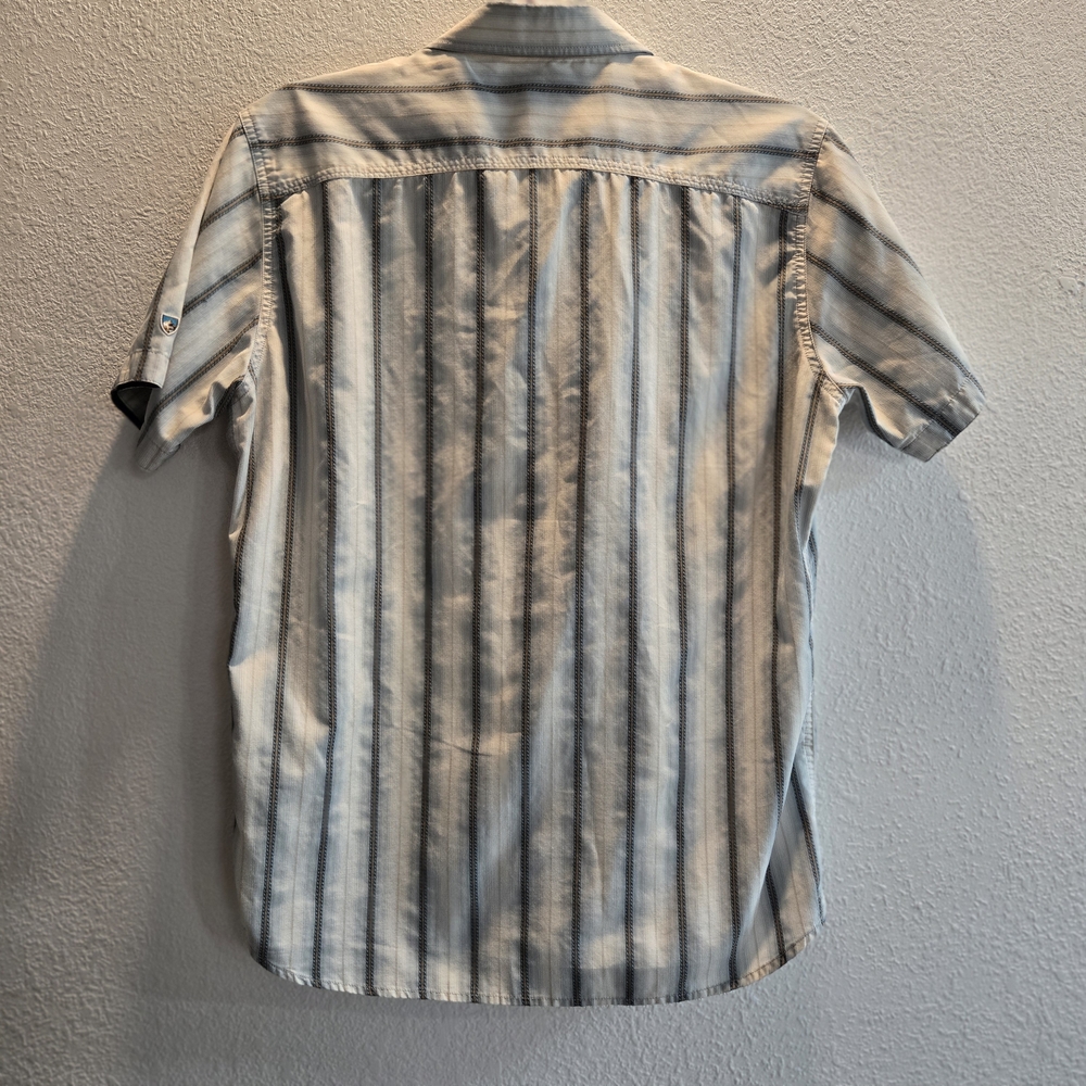Kuhl Blue and Gray Striped Button-Down Shortsleeve Size Lg‎ Outdoor - Picture 2 of 11